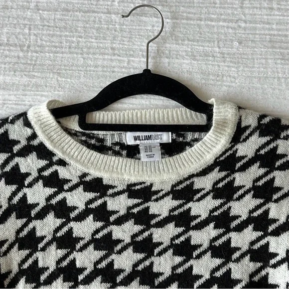 William Rast Hi-low black and white houndstooth sweater - Size XS - Picture 4 of 5